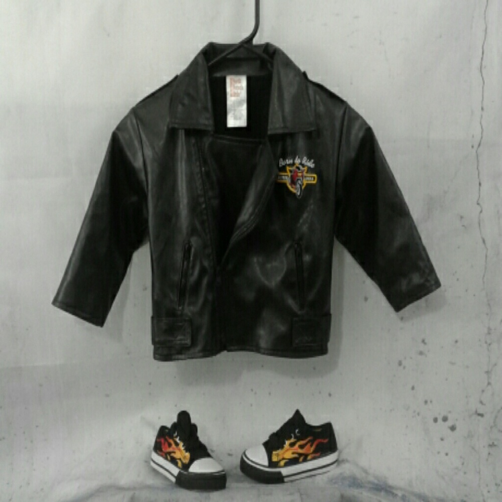Kids Motorcycle Jacket & Matching Shoes